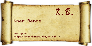 Kner Bence névjegykártya